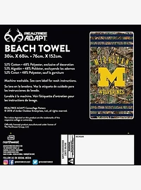 NCAA Michigan Realtree Stripes Beach Towel