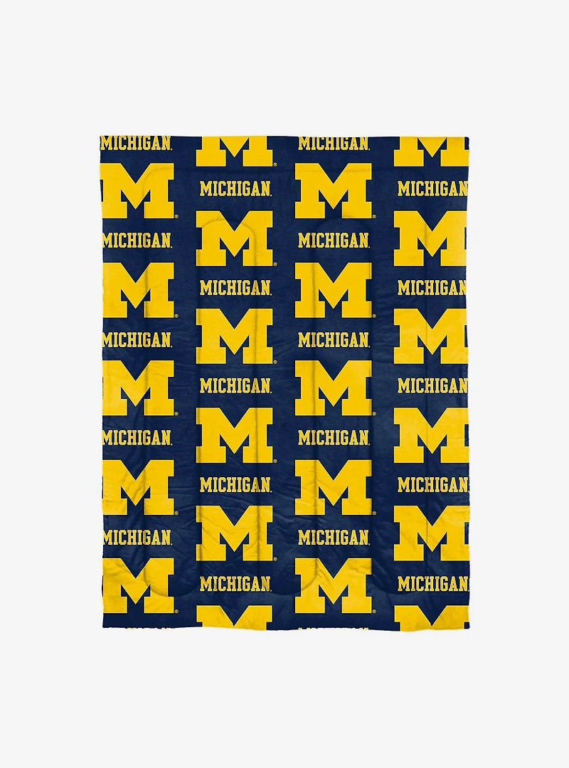 NCAA Michigan Wolverines Twin Rotary Bed In A Bag Set