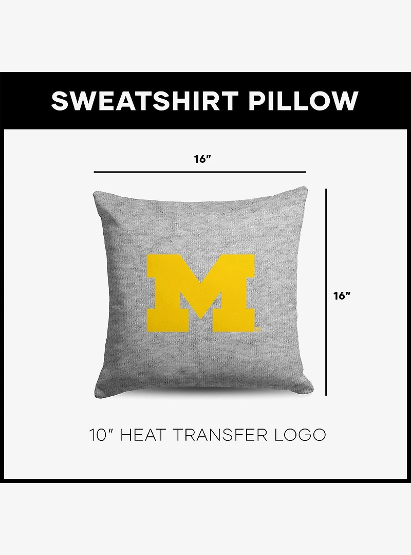 NCAA Michigan Wolverines Logo Sweatshirt Pillow