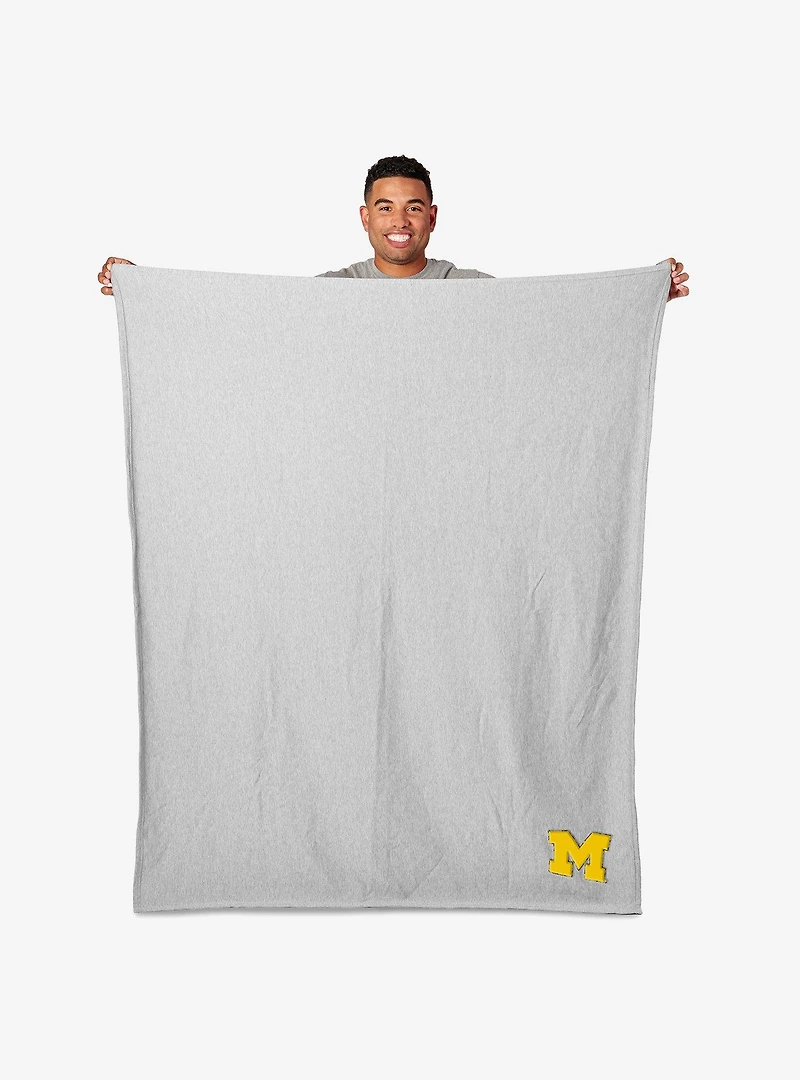 NCAA Michigan Wolverines Logo Sweatshirt Throw Blanket