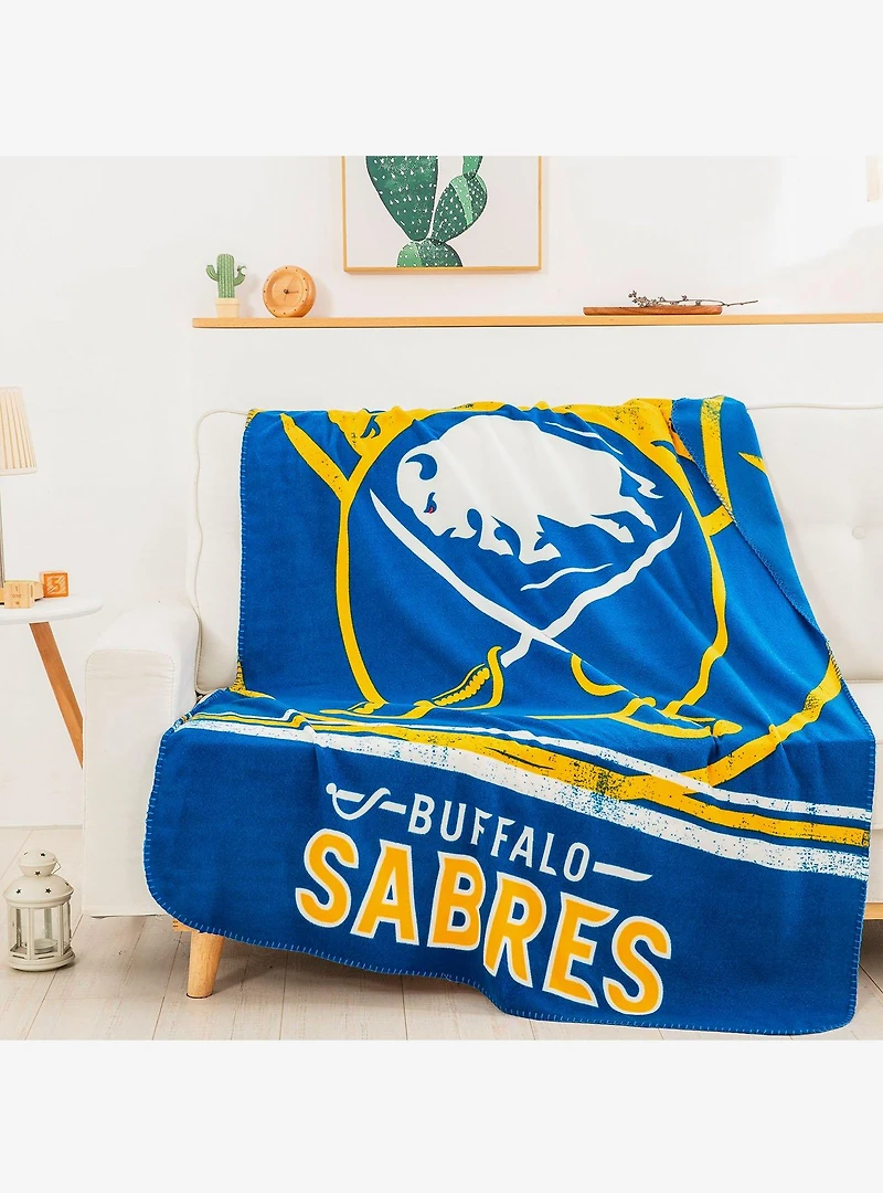 NHL Buffalo Sabres Fade Away Fleece Throw Blanket