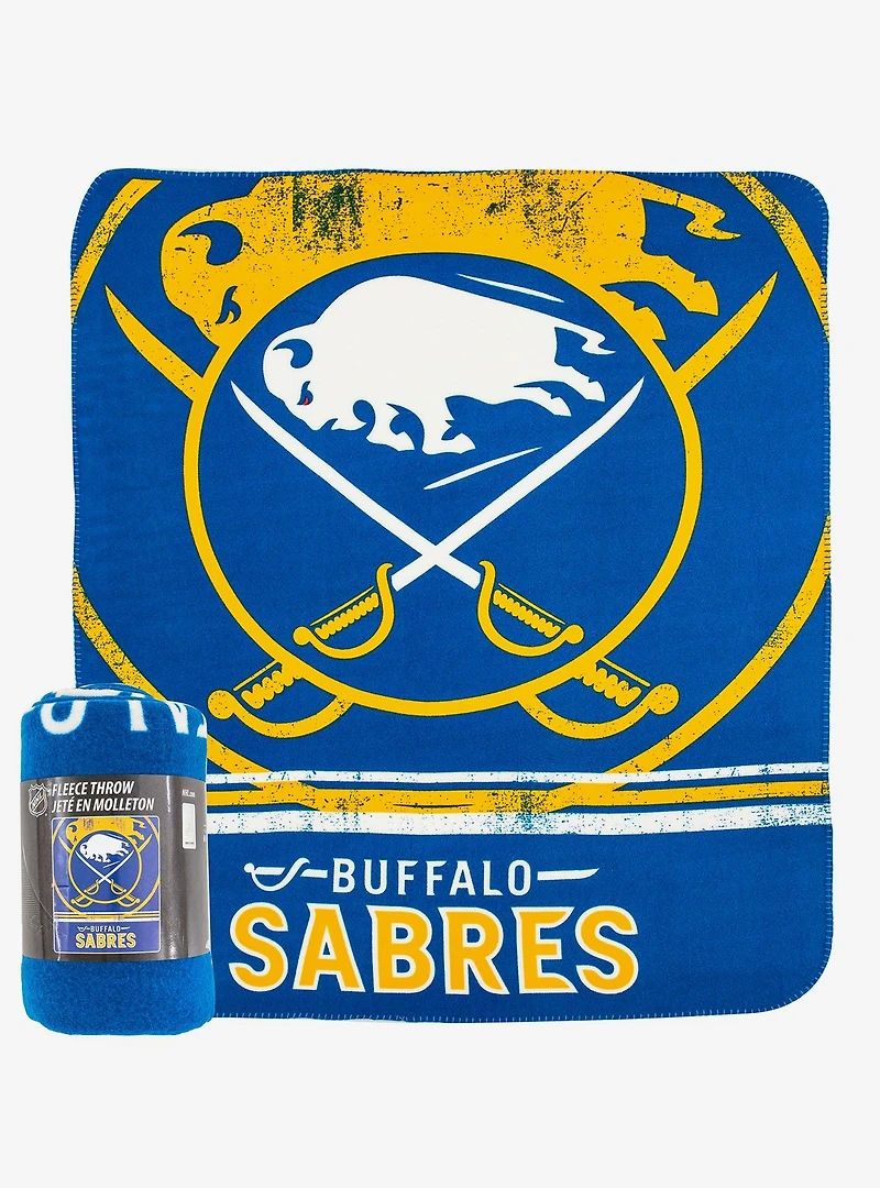 NHL Buffalo Sabres Fade Away Fleece Throw Blanket