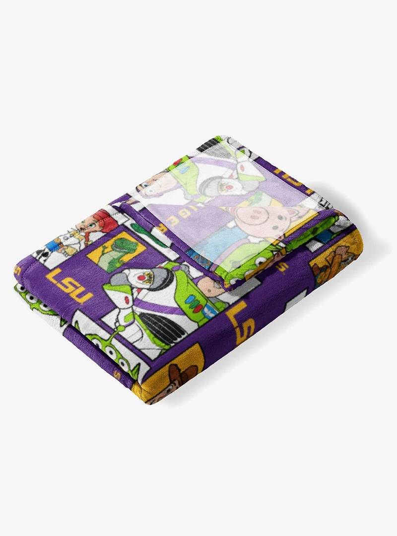 NCAA LSU Tigers Disney Toy Story Buzz Lightyear Cameo Hugger Pillow & Silk Touch Throw Blanket Set