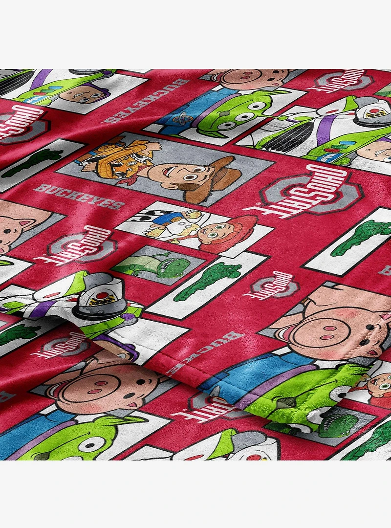NCAA Ohio State Buckeyes Disney Toy Story Buzz Lightyear Cameo Hugger Pillow & Silk Touch Throw Blanket Set