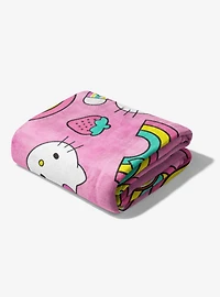 Hello Kitty Tie Dye Rainbow Silk Touch Throw Blanket