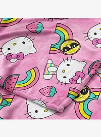 Hello Kitty Tie Dye Rainbow Silk Touch Throw Blanket