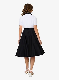 Disney Pride Collection by Unique Vintage Black & Mickey Heart Pocket Sally Swing Skirt
