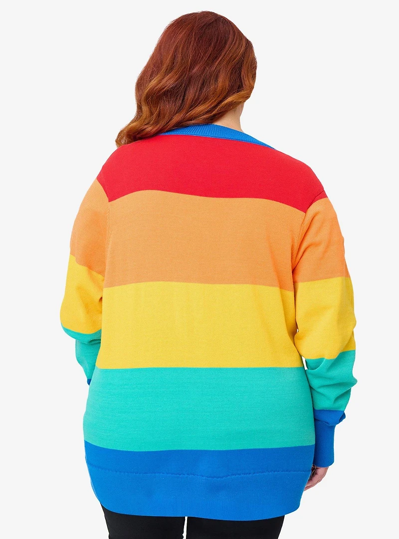Disney Pride Collection by Unique Vintage Plus Rainbow Mickey Button Cardigan