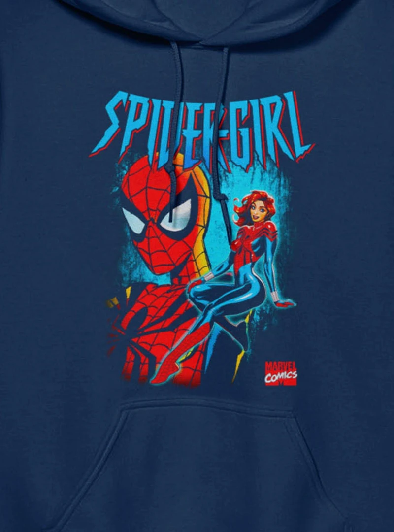 Marvel Spider-Man Spider-Girl Seated And Masked Hoodie