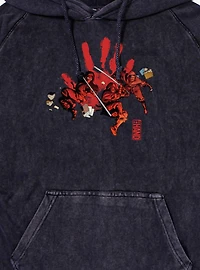 Marvel Comics Retro Red Hand Of Mineral Wash Hoodie