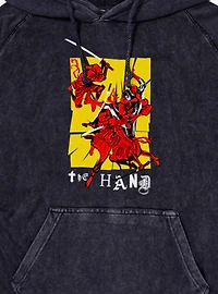 Marvel Comics Retro Hand On The Daredevil Ransom Letters Mineral Wash Hoodie
