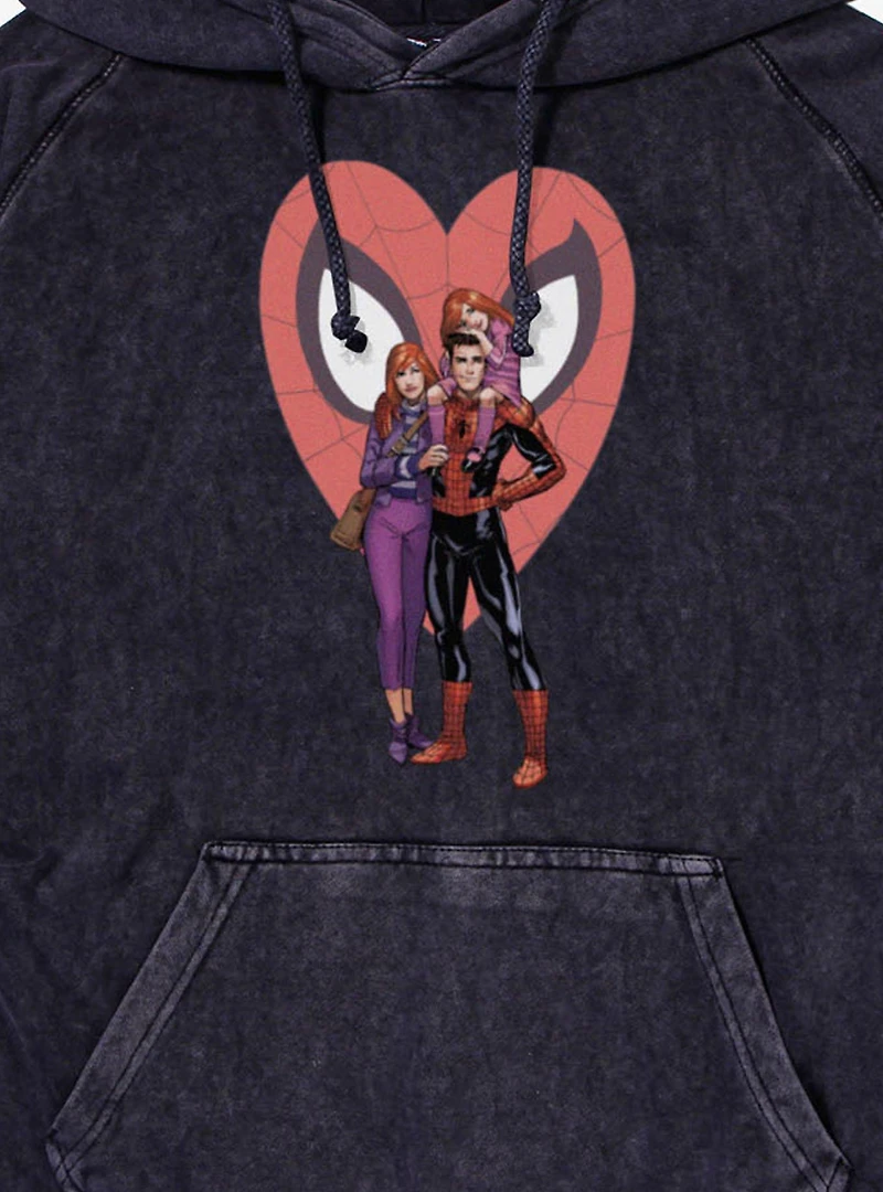 Marvel Spider-Man Spider Family At Heart Mineral Wash Hoodie