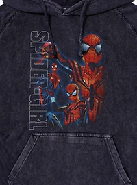 Marvel Spider-Man Spider-Girl Strike A Pose Montage Mineral Wash Hoodie