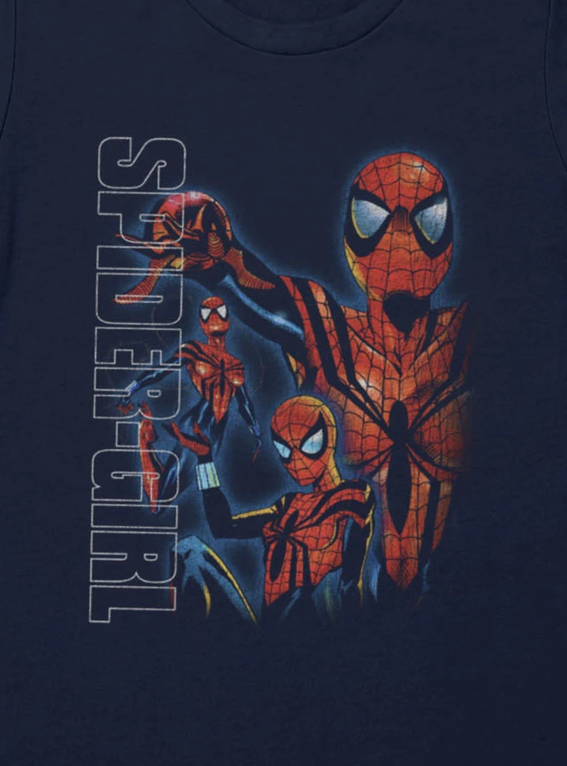 Marvel Spider-Man Spider-Girl Strike A Pose Montage Womens T-Shirt