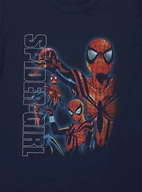 Marvel Spider-Man Spider-Girl Strike A Pose Montage Womens T-Shirt