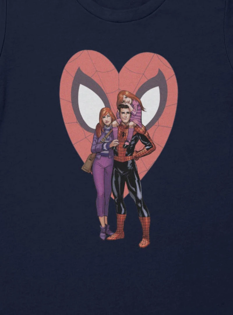 Marvel Spider-Man Spider Family At Heart Womens T-Shirt