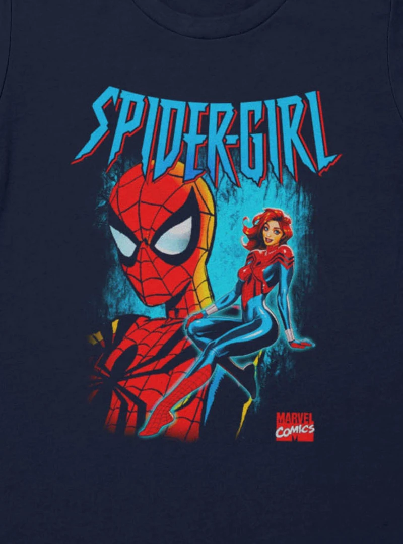 Marvel Spider-Man Spider-Girl Seated And Masked Womens T-Shirt
