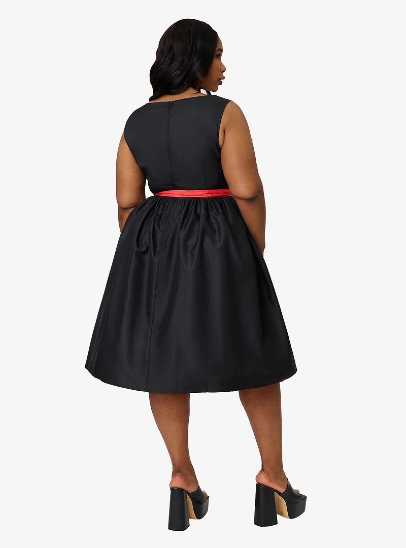 Disney Pride Collection by Unique Vintage Plus Black & Rainbow Stripe Mickey Cutout Swing Dress