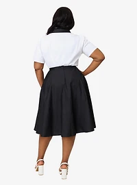 Disney Pride Collection by Unique Vintage Plus Black & Mickey Heart Pocket Sally Swing Skirt