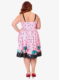Disney Alice Wonderland Collection By Unique Vintage Plus Pink Queen of Hearts Sweetheart Swing Dress