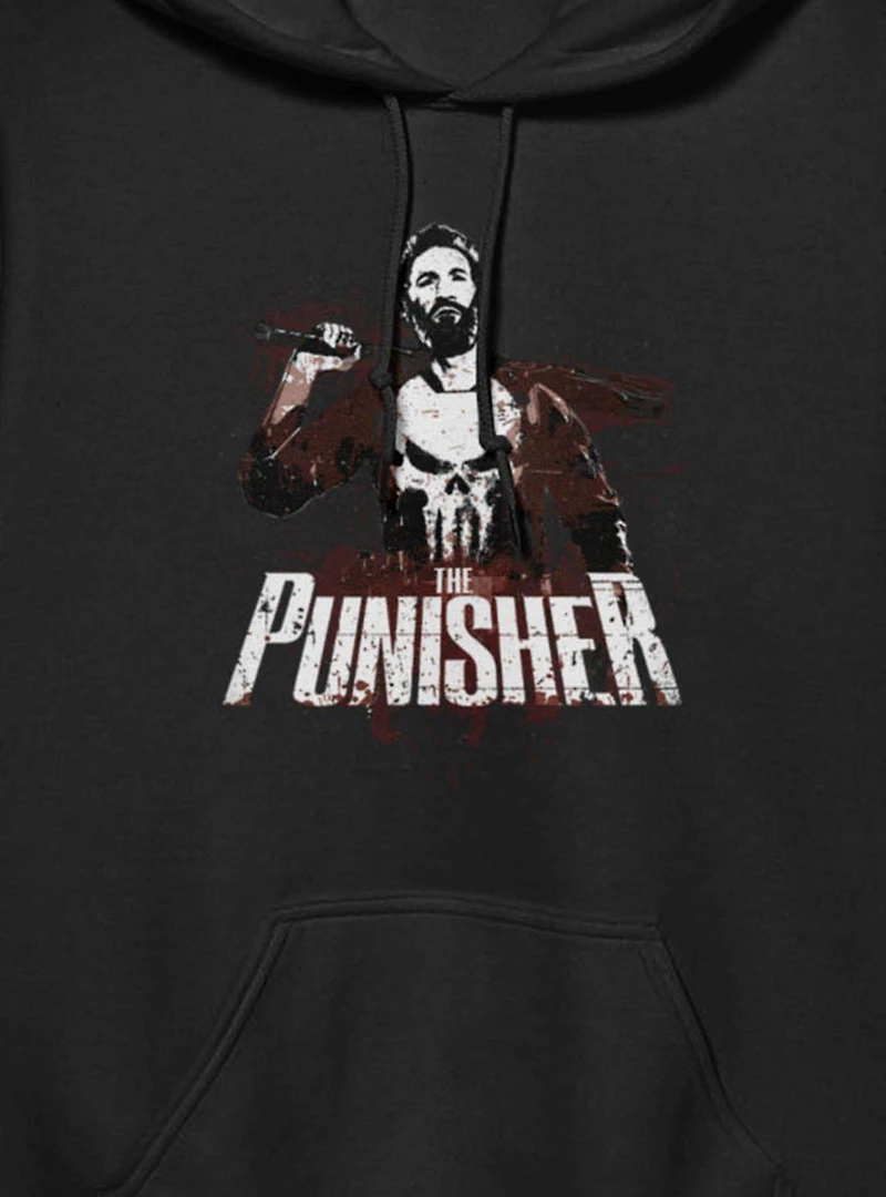 Marvel Punisher Batters Up Splatter On Hoodie