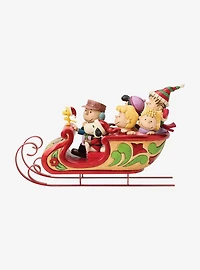 Jim Shore Peanuts Snoopy and Friends in Sleigh Figurine