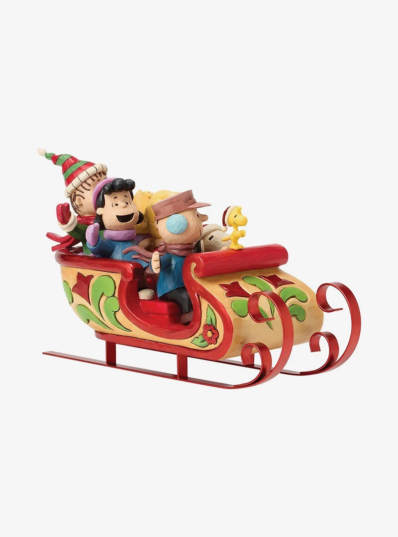 Jim Shore Peanuts Snoopy and Friends in Sleigh Figurine
