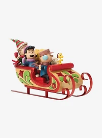 Jim Shore Peanuts Snoopy and Friends in Sleigh Figurine