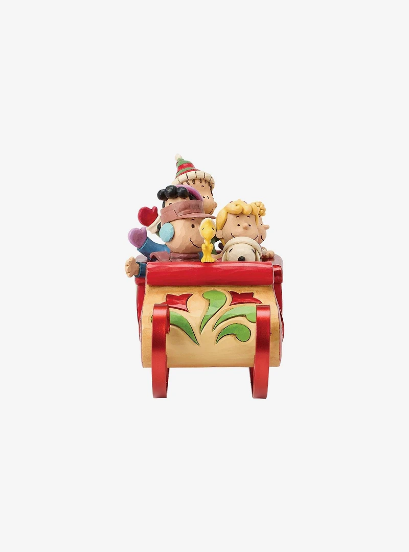 Jim Shore Peanuts Snoopy and Friends in Sleigh Figurine