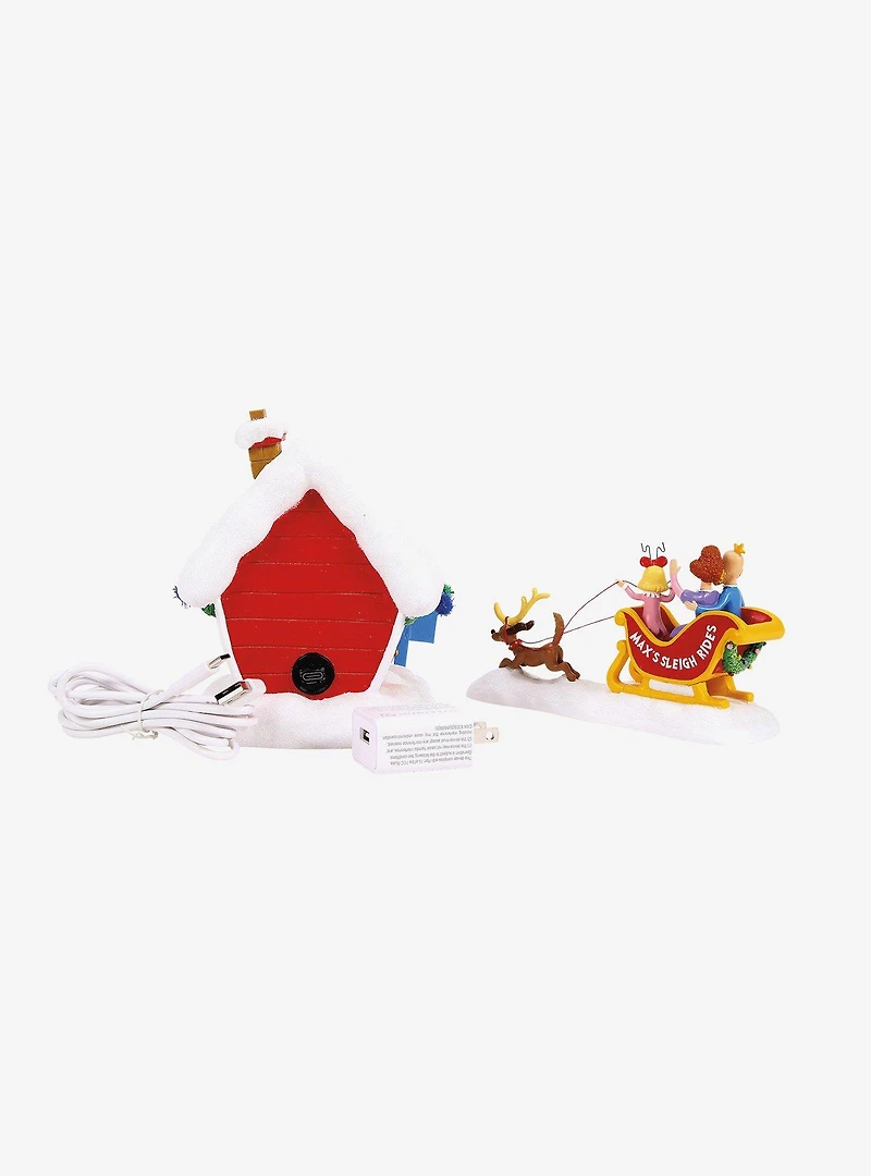 Department 56 Grinch Village Max's Sleigh Rides Figurine Set of 2
