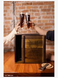 House of the Dragon Acacia Wood Pilsner Beer Glass Gift Set