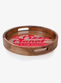 Disney Pixar Toy Story Pizza Planet Natural Wood Barista Serving Tray with Glass Insert