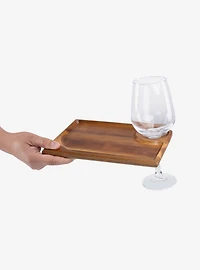 Rectangle Acacia Wood Wine Appetizer Plate Set of 4