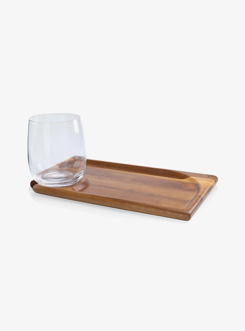 Rectangle Acacia Wood Wine Appetizer Plate Set of 4