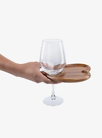 Heart Shaped Acacia Wood Wine Appetizer Plate Set of 4