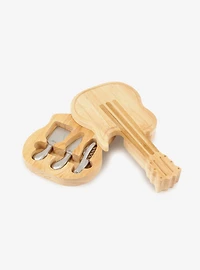 Guitar Bamboo Cheese Cutting Board & Tools Set