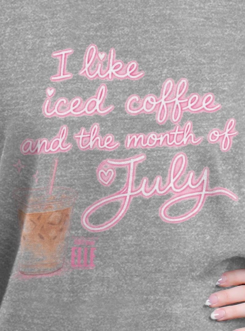 Legally Blonde Elle Iced Coffee & The Month Of July Womens Oversized Sweatshirt