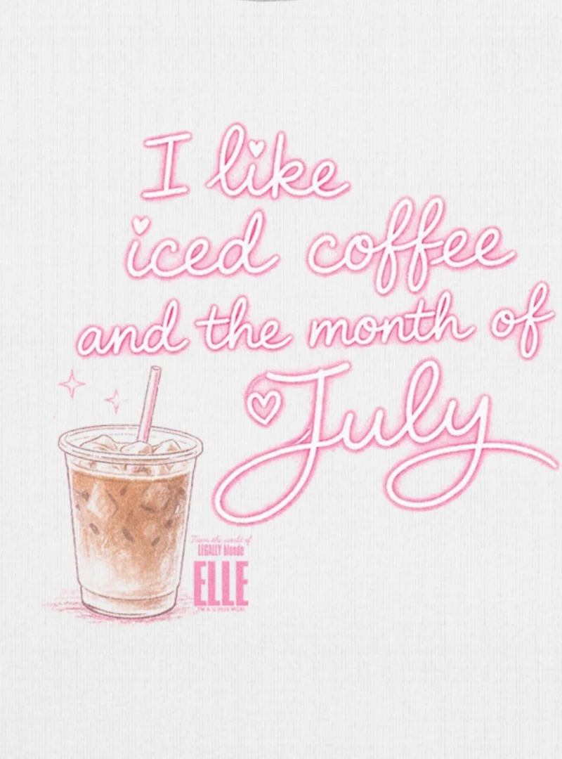 Legally Blonde Elle Iced Coffee & The Month Of July Womens Baby T-Shirt