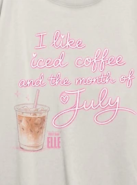 Legally Blonde Elle Iced Coffee & The Month Of July Womens Oversized T-Shirt