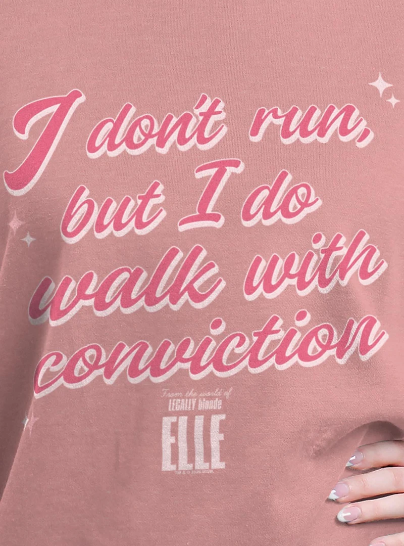 Legally Blonde Elle Walk With Conviction Womens Oversized Sweatshirt