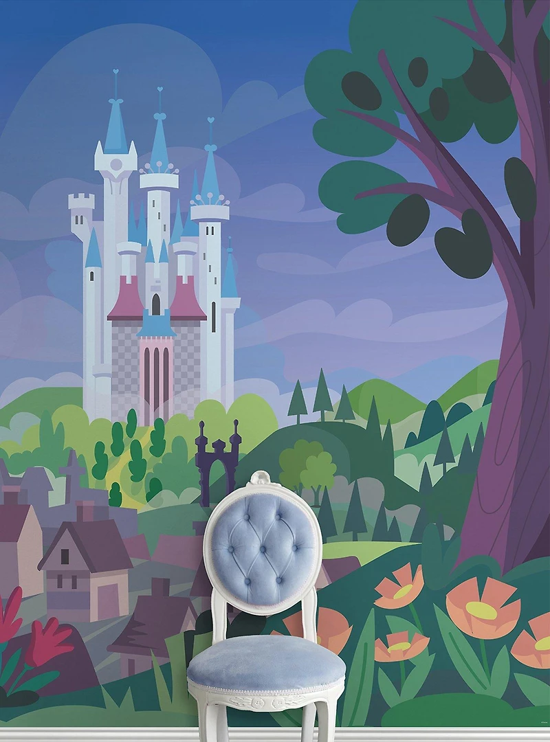 Disney Cinderella Castle Green Peel & Stick Mural
