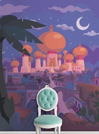 Disney Aladdin Jasmine Castle Purple Peel & Stick Mural
