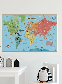 Kids World Dry Erase Map Decal