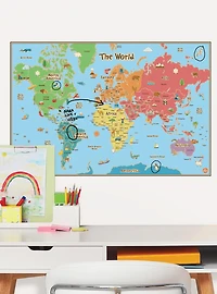 Kids World Dry Erase Map Decal