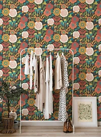 Dream Garden Dark Brown Peel & Stick Wallpaper