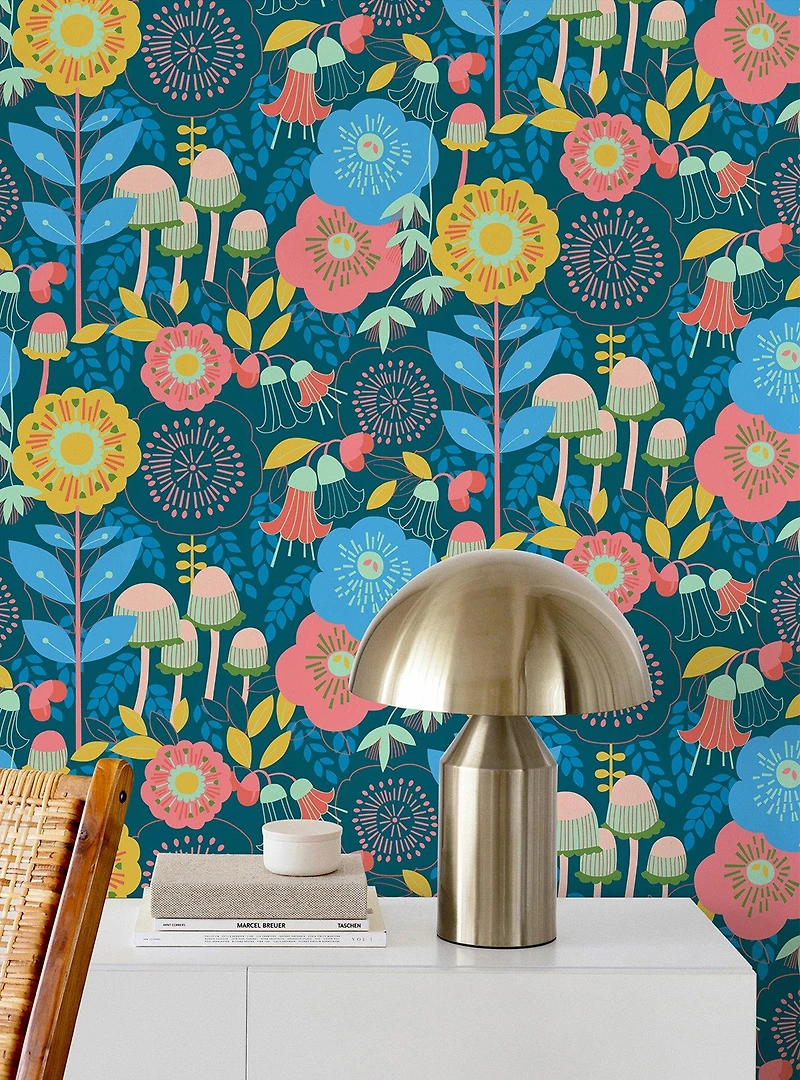 Dream Garden Teal Peel & Stick Wallpaper