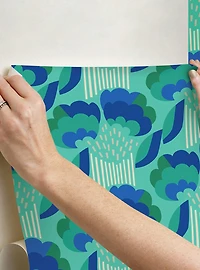 Retro Esme Aqua Peel & Stick Wallpaper