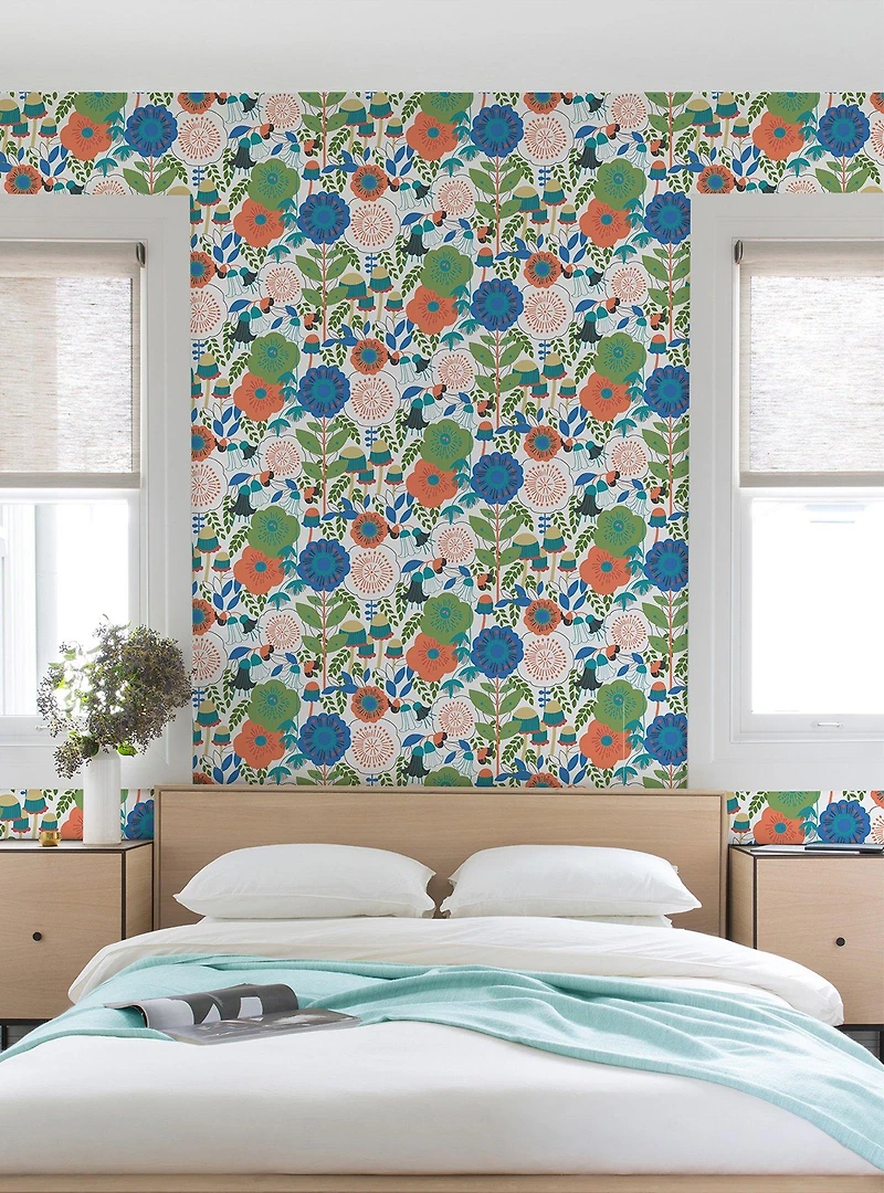 Dream Garden Off White Peel & Stick Wallpaper