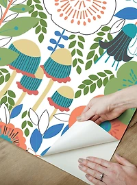 Dream Garden Off White Peel & Stick Wallpaper