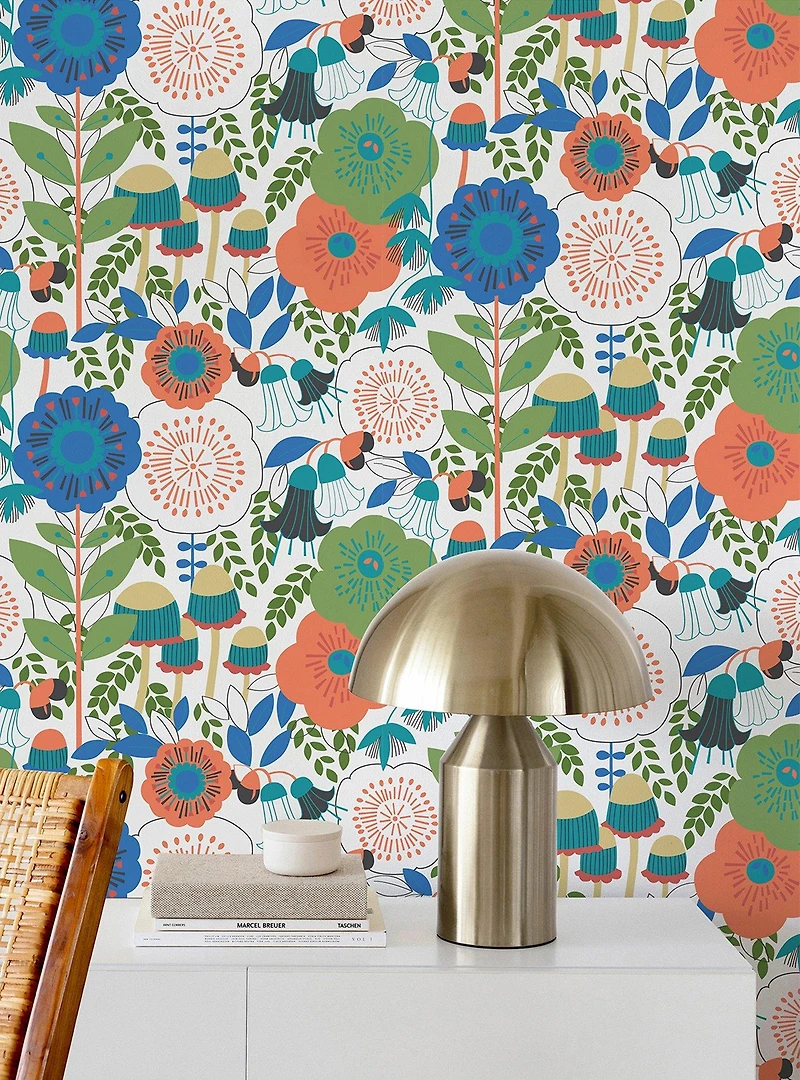 Dream Garden Off White Peel & Stick Wallpaper